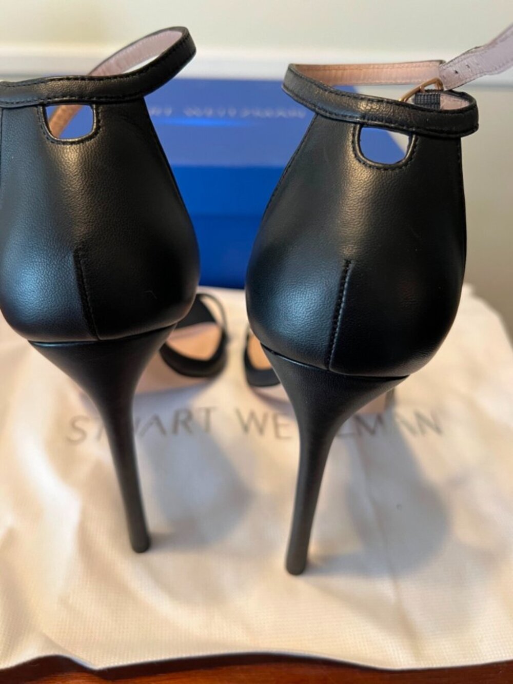 Stuart Weitzman Nudist Sandal 115mm Black Nappa Leather - Picture 5 of 7